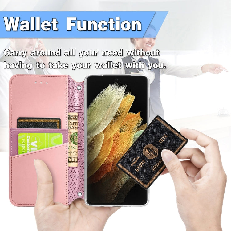 For Samsung Galaxy S21 Ultra 5G Blooming Mandala Embossed Pattern Magnetic Horizontal Flip Leather Case with Holder & Card Slots & Wallet