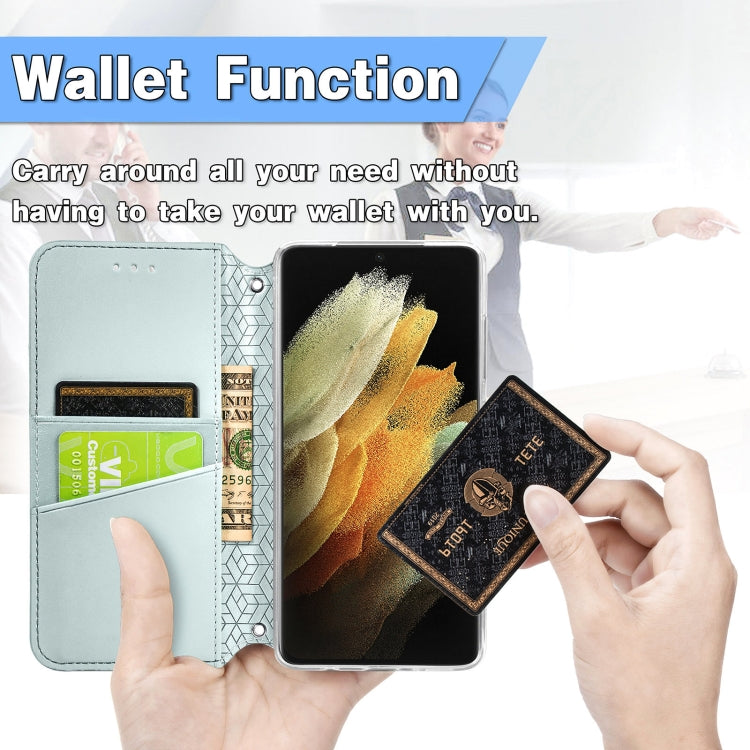 For Samsung Galaxy S21 Ultra 5G Blooming Mandala Embossed Pattern Magnetic Horizontal Flip Leather Case with Holder & Card Slots & Wallet