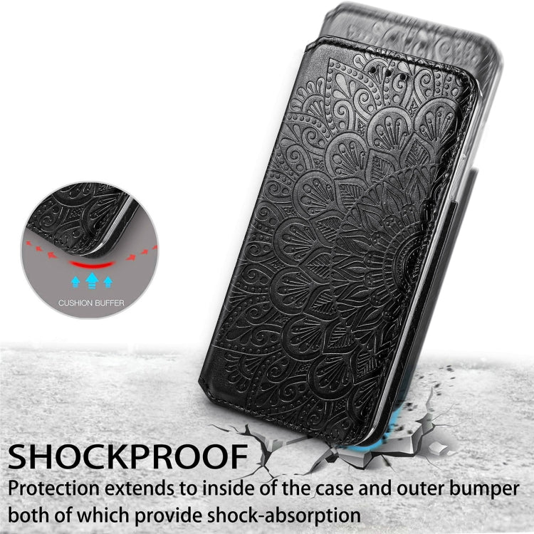 For Samsung Galaxy S21 Ultra 5G Blooming Mandala Embossed Pattern Magnetic Horizontal Flip Leather Case with Holder & Card Slots & Wallet