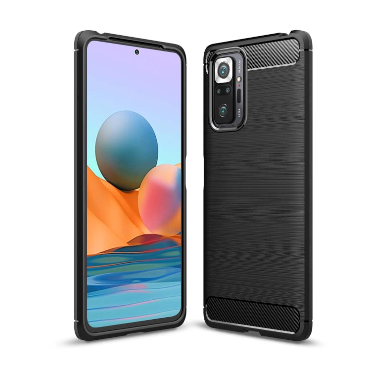 For Xiaomi Redmi Note 10 Pro / Note 10 Pro Max Brushed Texture Carbon Fiber TPU Case