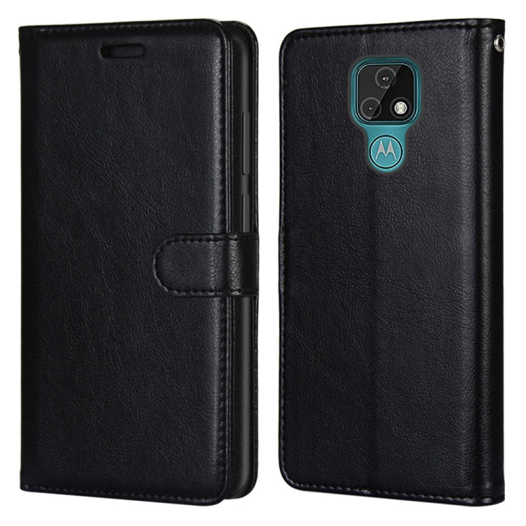 For Motorola Moto E7 Pure Color Horizontal Flip PU Leather Case with Holder & Card Slots & Wallet & Photo Frame