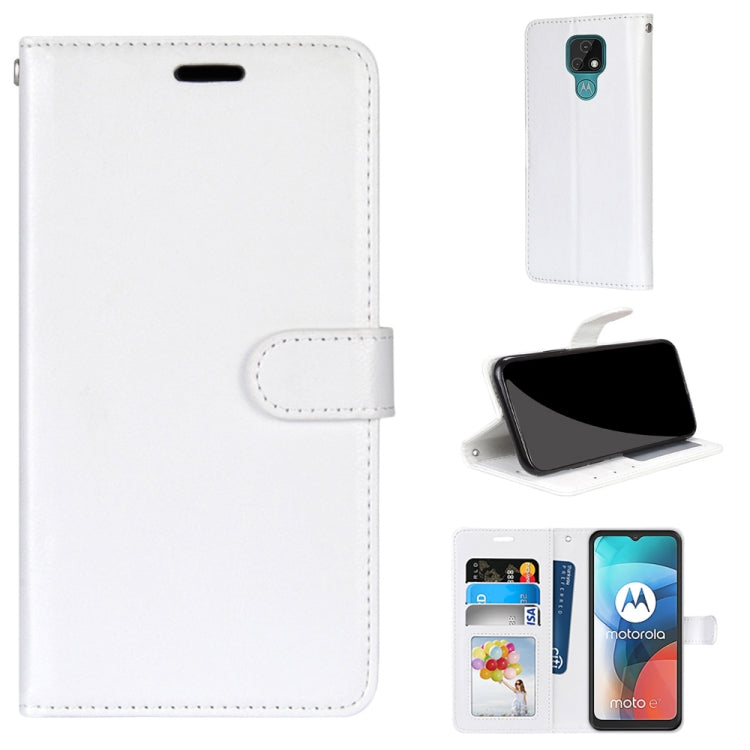 For Motorola Moto E7 Pure Color Horizontal Flip PU Leather Case with Holder & Card Slots & Wallet & Photo Frame