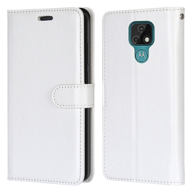 For Motorola Moto E7 Pure Color Horizontal Flip PU Leather Case with Holder & Card Slots & Wallet & Photo Frame