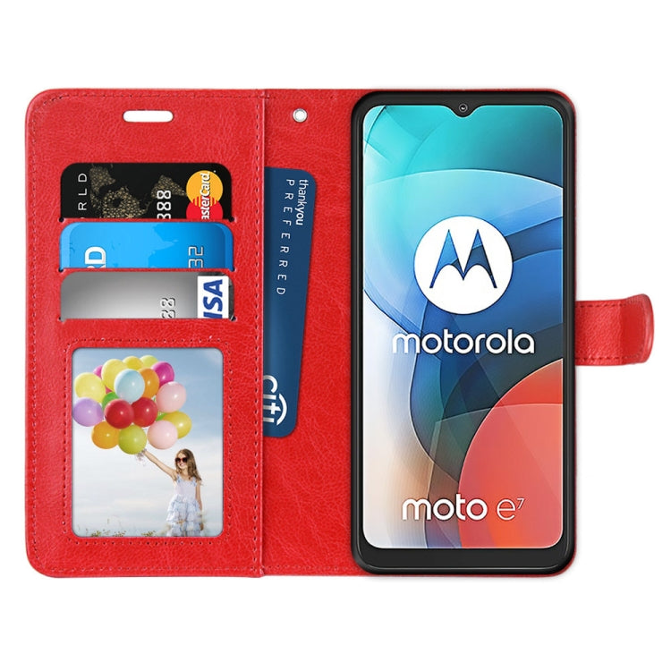 For Motorola Moto E7 Pure Color Horizontal Flip PU Leather Case with Holder & Card Slots & Wallet & Photo Frame