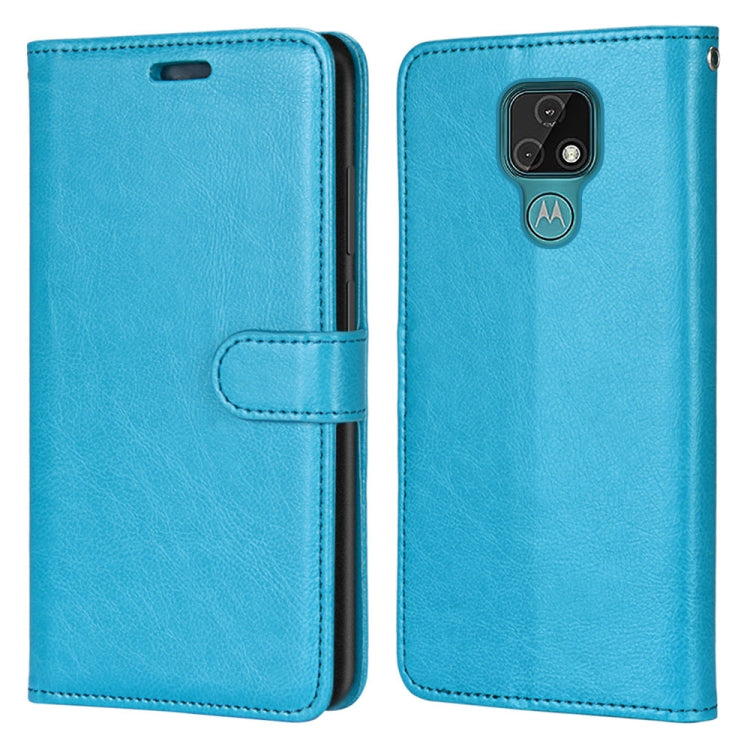 For Motorola Moto E7 Pure Color Horizontal Flip PU Leather Case with Holder & Card Slots & Wallet & Photo Frame