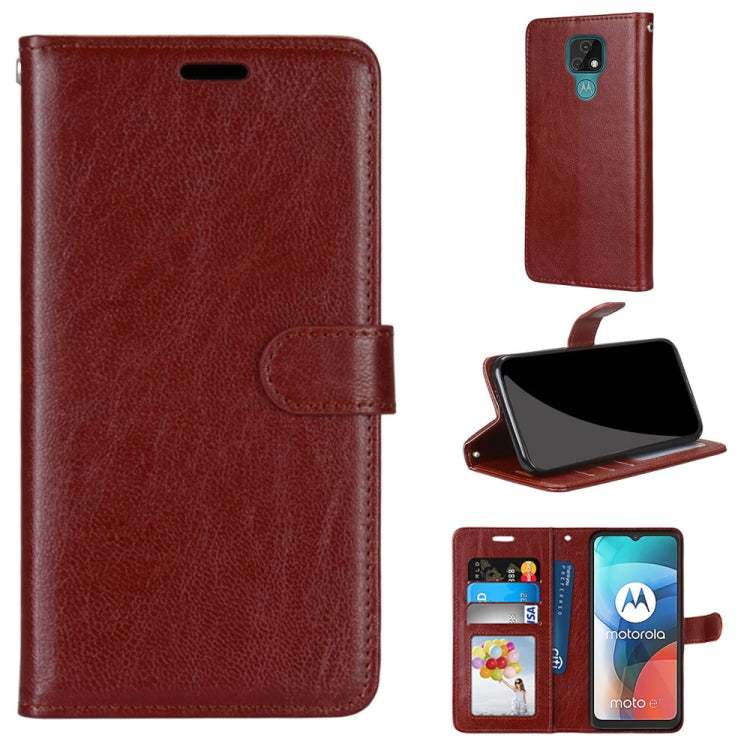For Motorola Moto E7 Pure Color Horizontal Flip PU Leather Case with Holder & Card Slots & Wallet & Photo Frame