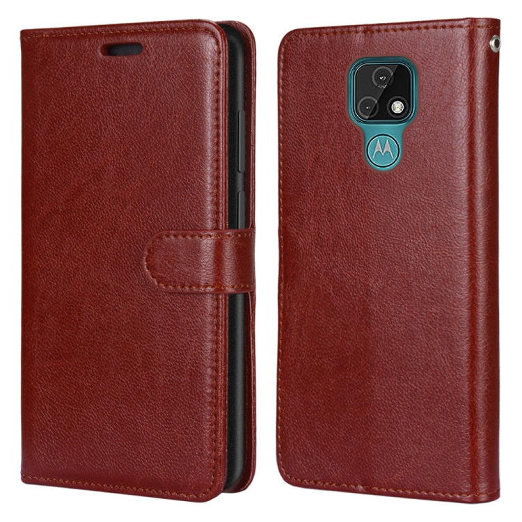 For Motorola Moto E7 Pure Color Horizontal Flip PU Leather Case with Holder & Card Slots & Wallet & Photo Frame