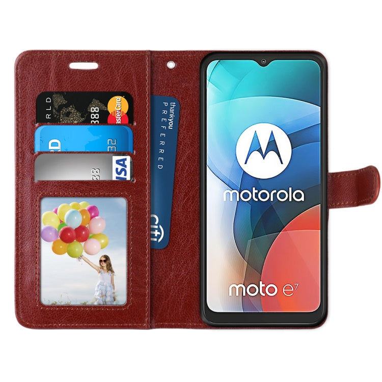 For Motorola Moto E7 Pure Color Horizontal Flip PU Leather Case with Holder & Card Slots & Wallet & Photo Frame