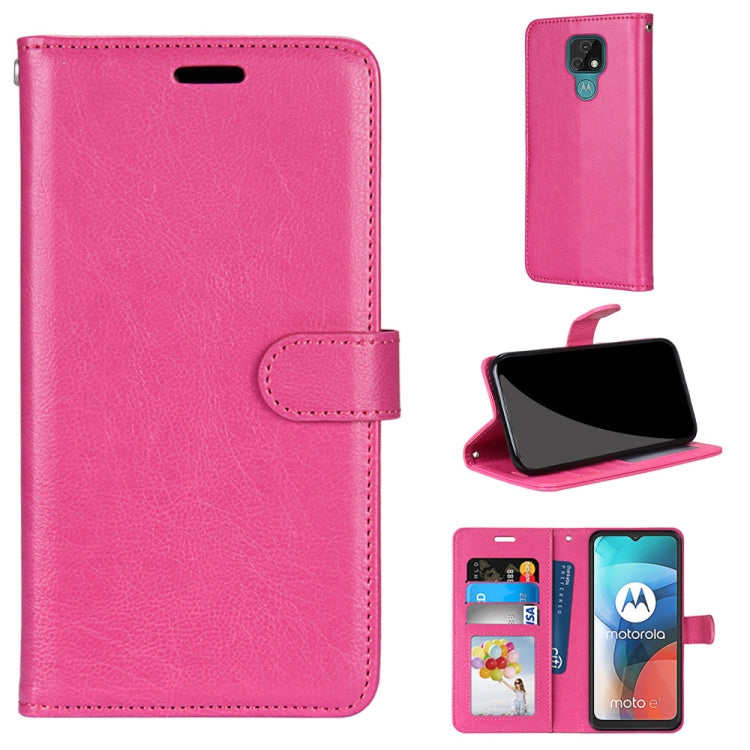 For Motorola Moto E7 Pure Color Horizontal Flip PU Leather Case with Holder & Card Slots & Wallet & Photo Frame