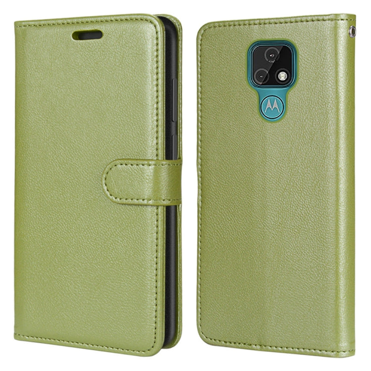 For Motorola Moto E7 Pure Color Horizontal Flip PU Leather Case with Holder & Card Slots & Wallet & Photo Frame