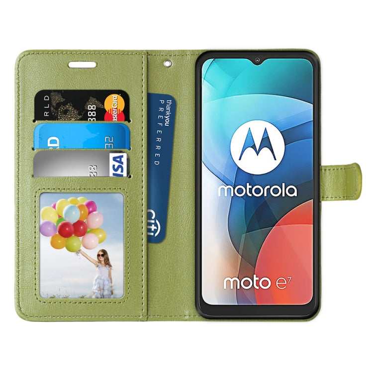 For Motorola Moto E7 Pure Color Horizontal Flip PU Leather Case with Holder & Card Slots & Wallet & Photo Frame