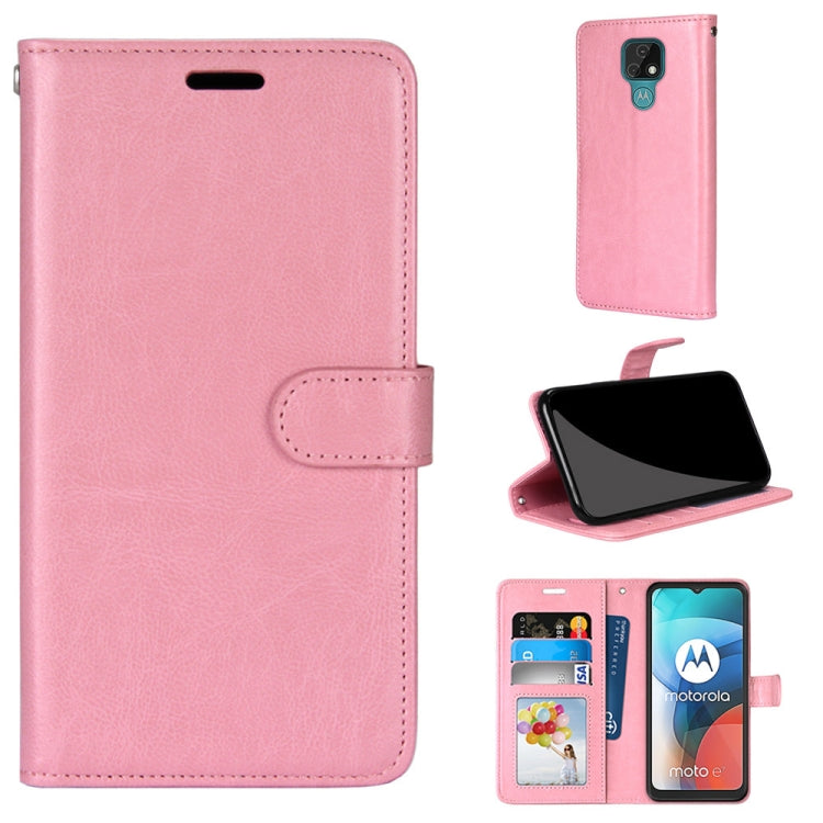 For Motorola Moto E7 Pure Color Horizontal Flip PU Leather Case with Holder & Card Slots & Wallet & Photo Frame