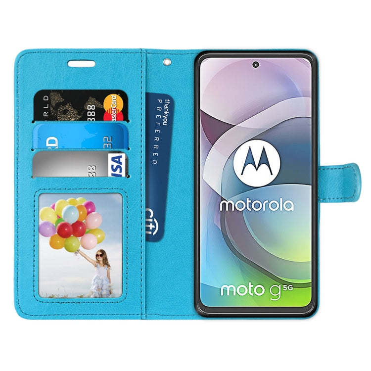 For Motorola Mote G 5G Pure Color Horizontal Flip PU Leather Case with Holder & Card Slots & Wallet & Photo Frame