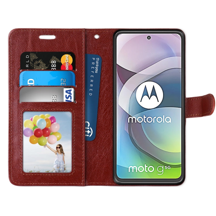 For Motorola Mote G 5G Pure Color Horizontal Flip PU Leather Case with Holder & Card Slots & Wallet & Photo Frame