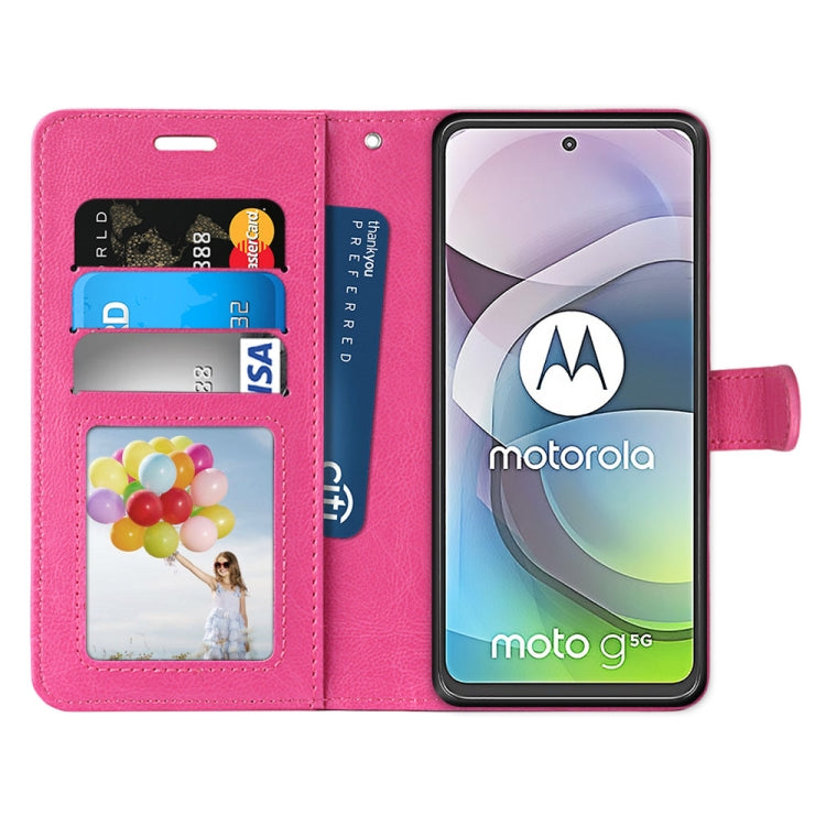 For Motorola Mote G 5G Pure Color Horizontal Flip PU Leather Case with Holder & Card Slots & Wallet & Photo Frame