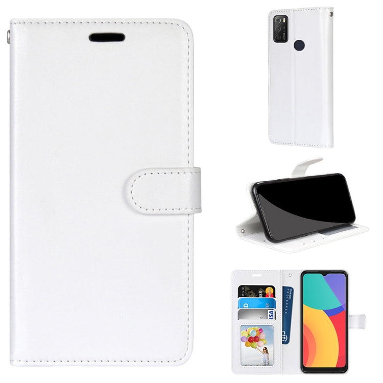 For Alcatel 1S (2021) Pure Color Horizontal Flip PU Leather Case with Holder & Card Slots & Wallet & Photo Frame