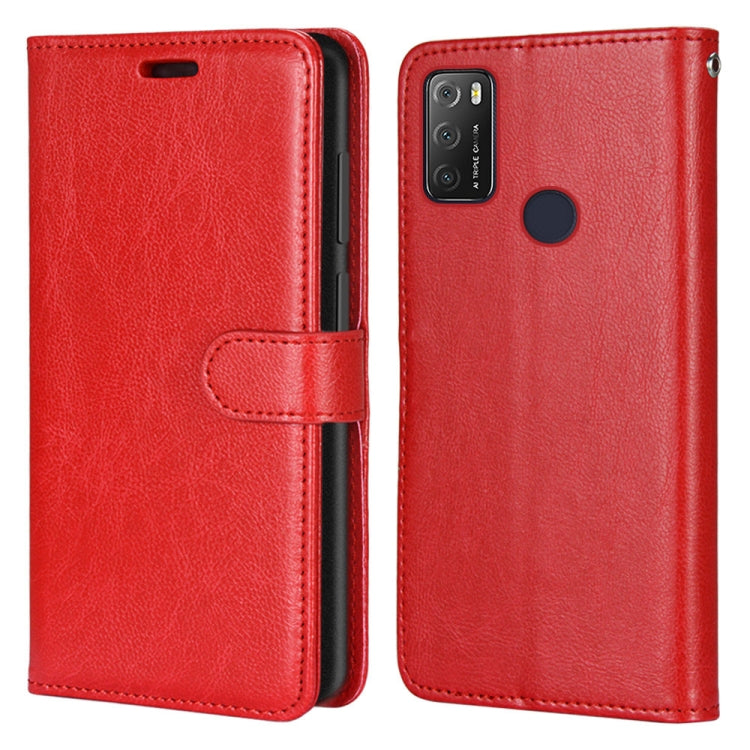 For Alcatel 1S (2021) Pure Color Horizontal Flip PU Leather Case with Holder & Card Slots & Wallet & Photo Frame