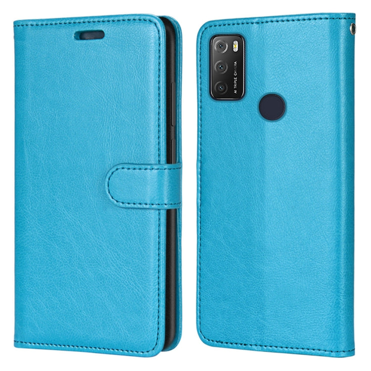 For Alcatel 1S (2021) Pure Color Horizontal Flip PU Leather Case with Holder & Card Slots & Wallet & Photo Frame