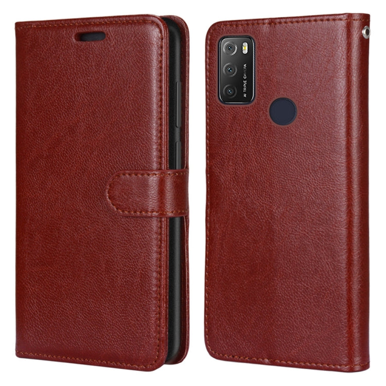 For Alcatel 1S (2021) Pure Color Horizontal Flip PU Leather Case with Holder & Card Slots & Wallet & Photo Frame