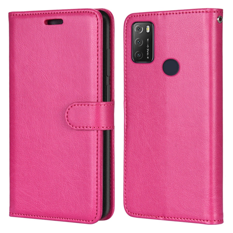 For Alcatel 1S (2021) Pure Color Horizontal Flip PU Leather Case with Holder & Card Slots & Wallet & Photo Frame