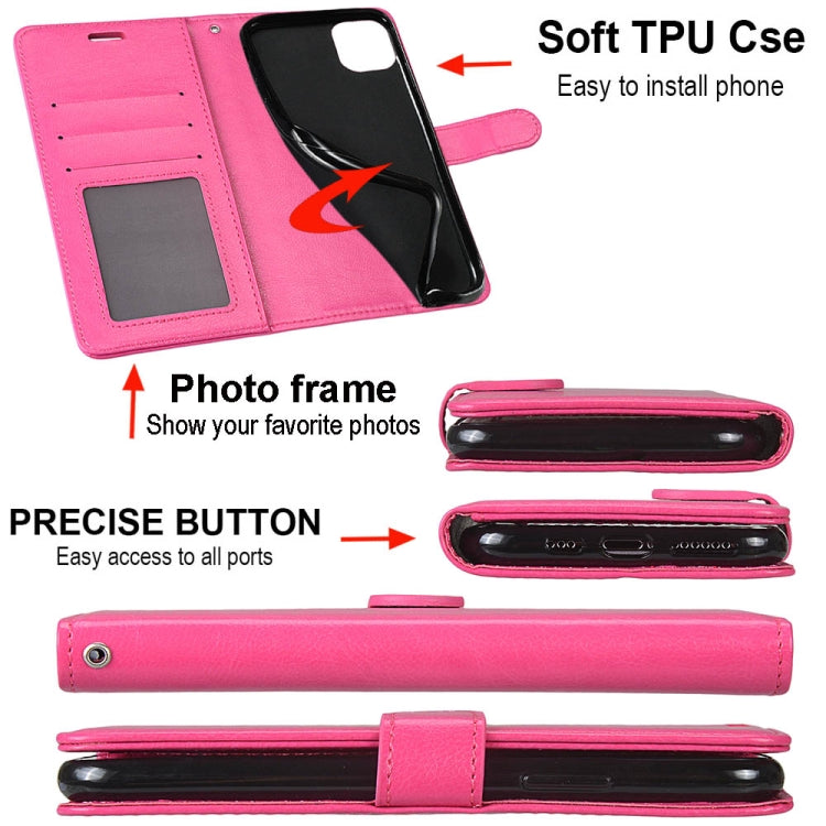 For Alcatel 1S (2021) Pure Color Horizontal Flip PU Leather Case with Holder & Card Slots & Wallet & Photo Frame