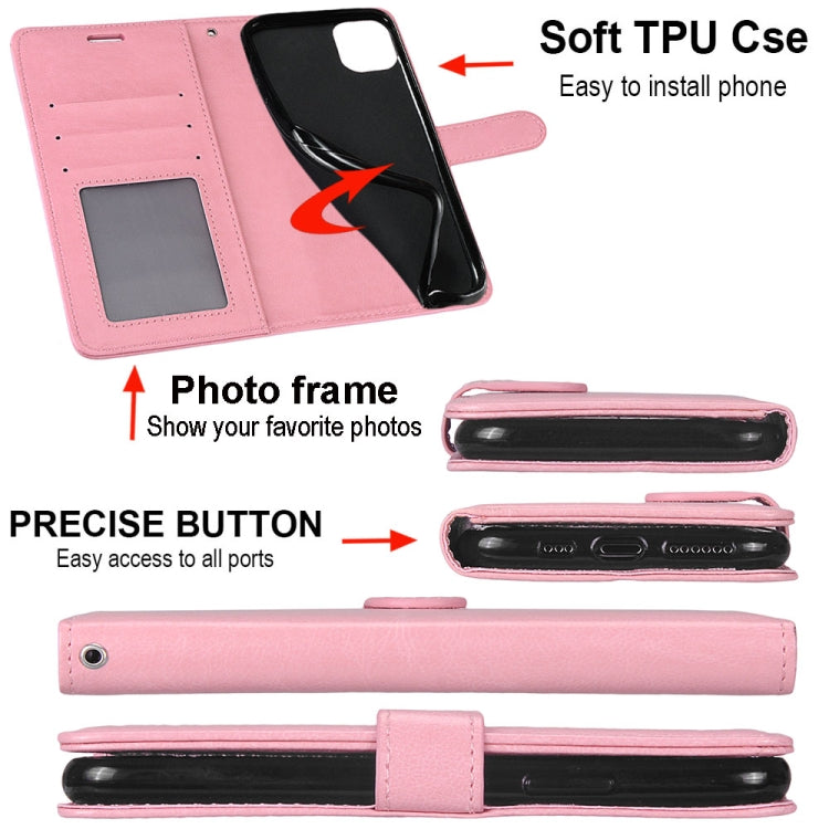 For Alcatel 1S (2021) Pure Color Horizontal Flip PU Leather Case with Holder & Card Slots & Wallet & Photo Frame
