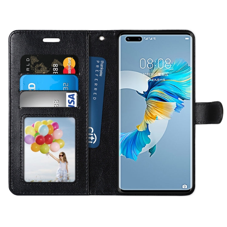 For Huawei Mate 40 Pro Pure Color Horizontal Flip PU Leather Case with Holder & Card Slots & Wallet & Photo Frame