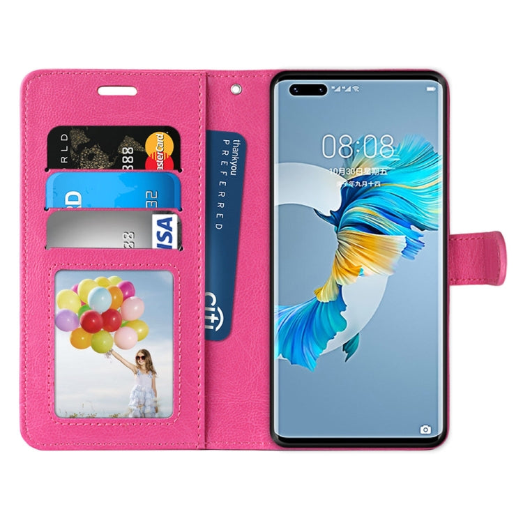 For Huawei Mate 40 Pro Pure Color Horizontal Flip PU Leather Case with Holder & Card Slots & Wallet & Photo Frame