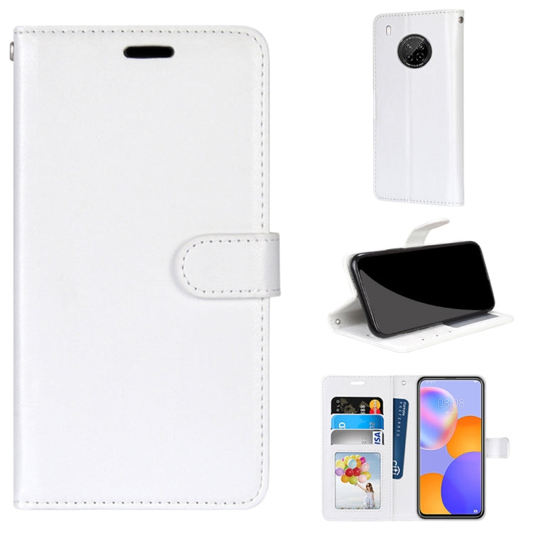For Huawei Y9a Pure Color Horizontal Flip PU Leather Case with Holder & Card Slots & Wallet & Photo Frame