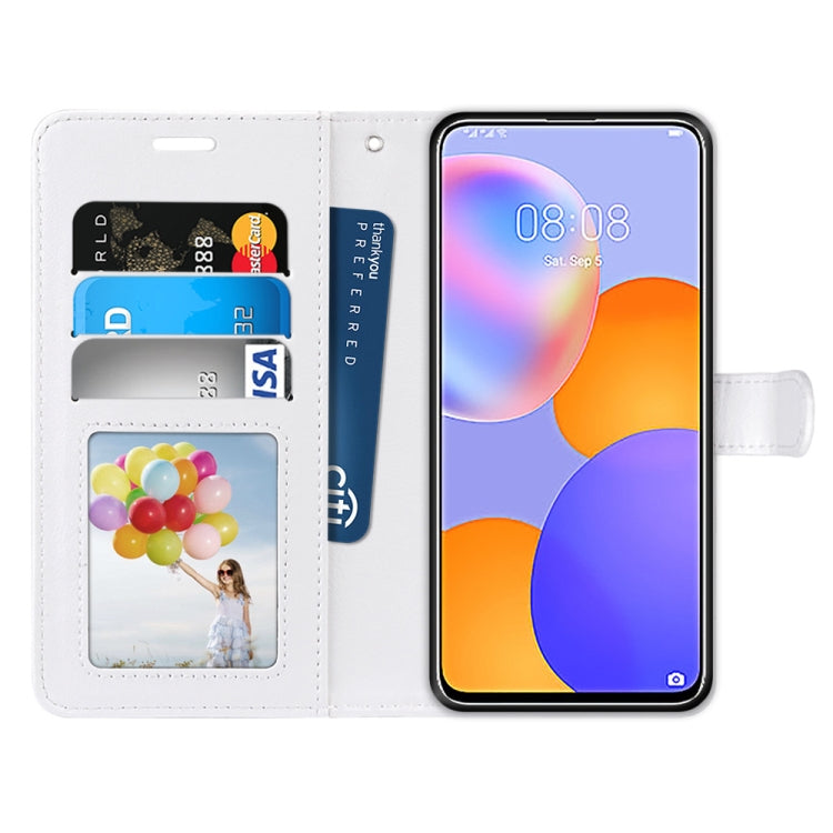 For Huawei Y9a Pure Color Horizontal Flip PU Leather Case with Holder & Card Slots & Wallet & Photo Frame