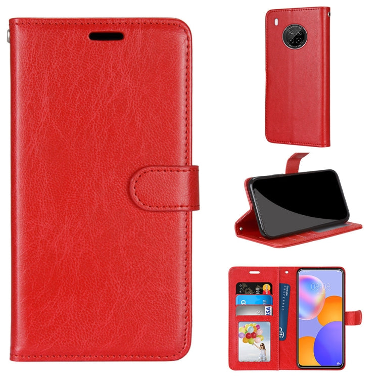 For Huawei Y9a Pure Color Horizontal Flip PU Leather Case with Holder & Card Slots & Wallet & Photo Frame