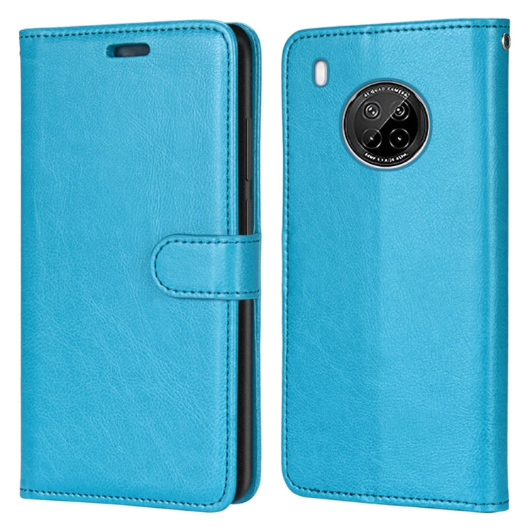 For Huawei Y9a Pure Color Horizontal Flip PU Leather Case with Holder & Card Slots & Wallet & Photo Frame