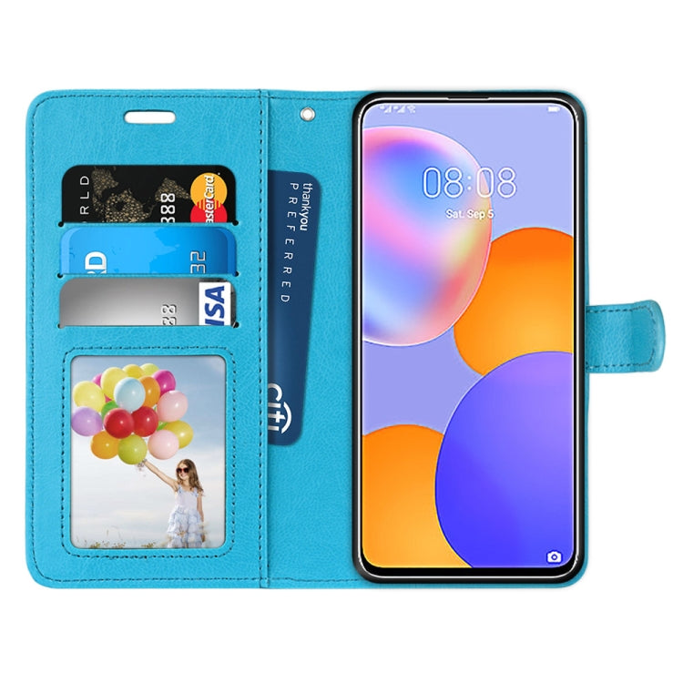 For Huawei Y9a Pure Color Horizontal Flip PU Leather Case with Holder & Card Slots & Wallet & Photo Frame