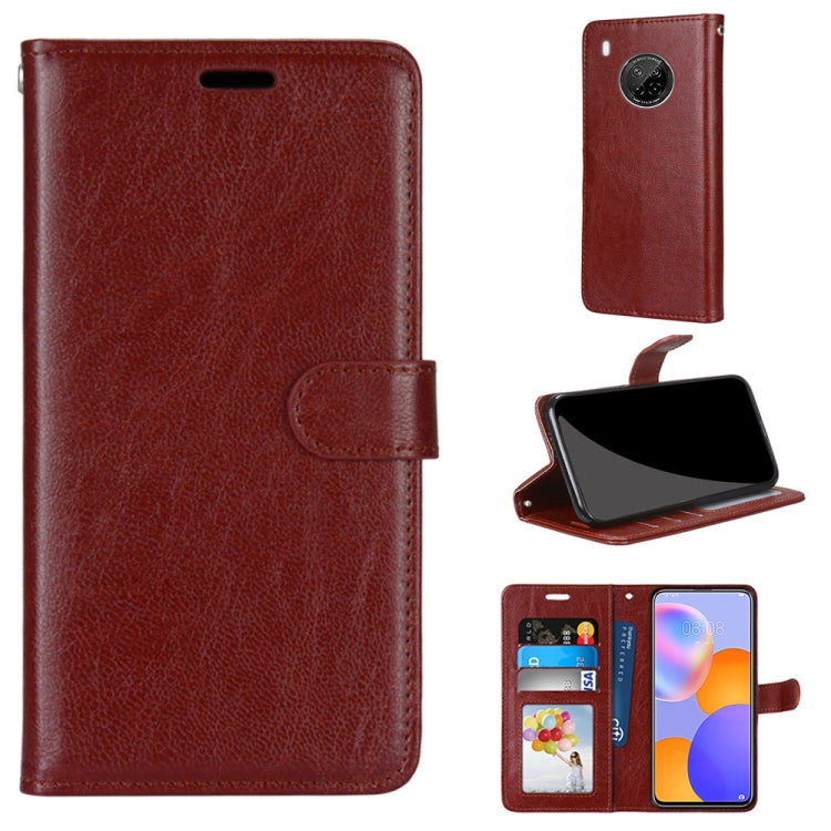 For Huawei Y9a Pure Color Horizontal Flip PU Leather Case with Holder & Card Slots & Wallet & Photo Frame