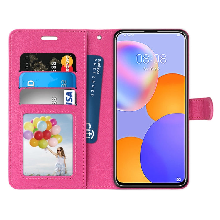 For Huawei Y9a Pure Color Horizontal Flip PU Leather Case with Holder & Card Slots & Wallet & Photo Frame