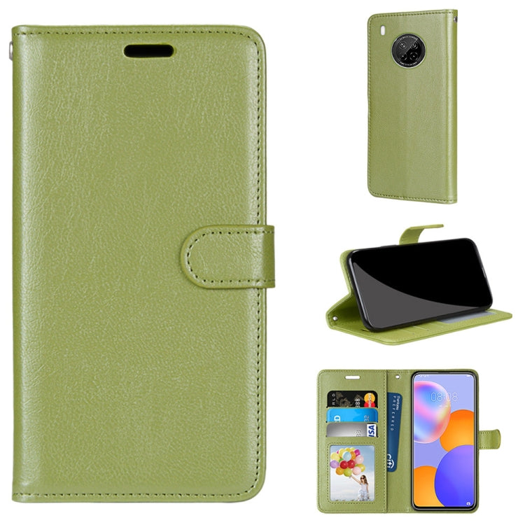For Huawei Y9a Pure Color Horizontal Flip PU Leather Case with Holder & Card Slots & Wallet & Photo Frame