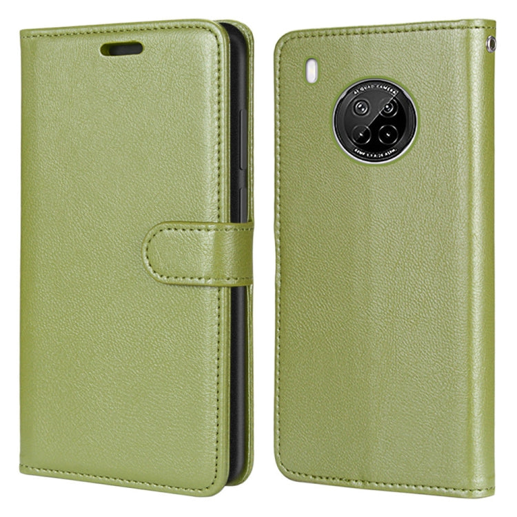For Huawei Y9a Pure Color Horizontal Flip PU Leather Case with Holder & Card Slots & Wallet & Photo Frame