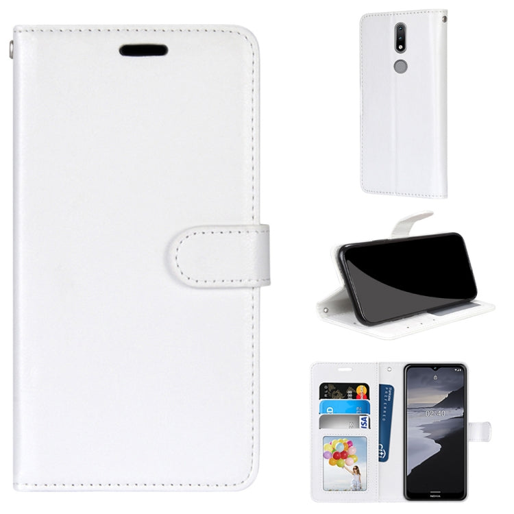 For Nokia 2.4 Pure Color Horizontal Flip PU Leather Case with Holder & Card Slots & Wallet & Photo Frame