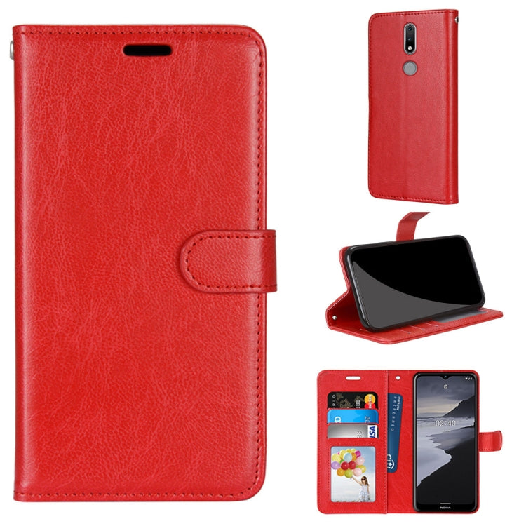 For Nokia 2.4 Pure Color Horizontal Flip PU Leather Case with Holder & Card Slots & Wallet & Photo Frame