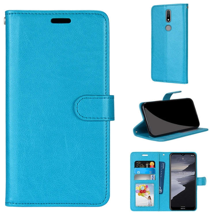 For Nokia 2.4 Pure Color Horizontal Flip PU Leather Case with Holder & Card Slots & Wallet & Photo Frame