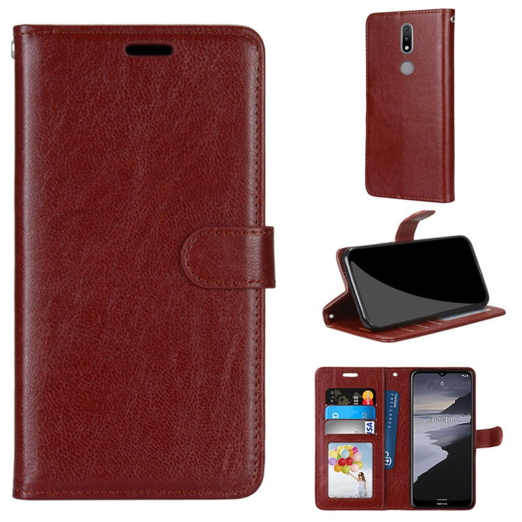 For Nokia 2.4 Pure Color Horizontal Flip PU Leather Case with Holder & Card Slots & Wallet & Photo Frame