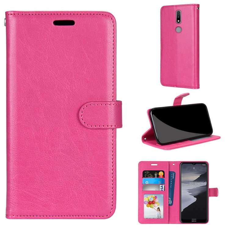 For Nokia 2.4 Pure Color Horizontal Flip PU Leather Case with Holder & Card Slots & Wallet & Photo Frame