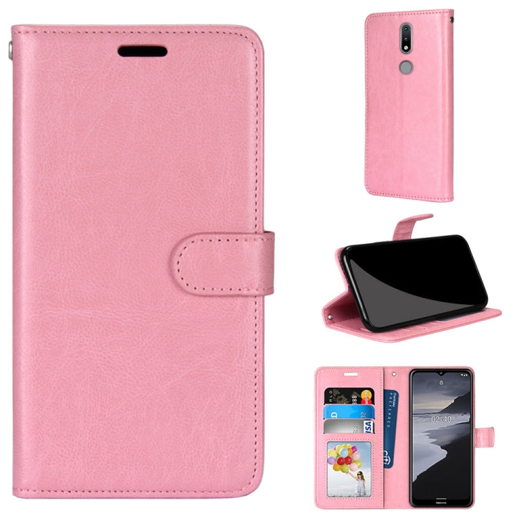 For Nokia 2.4 Pure Color Horizontal Flip PU Leather Case with Holder & Card Slots & Wallet & Photo Frame
