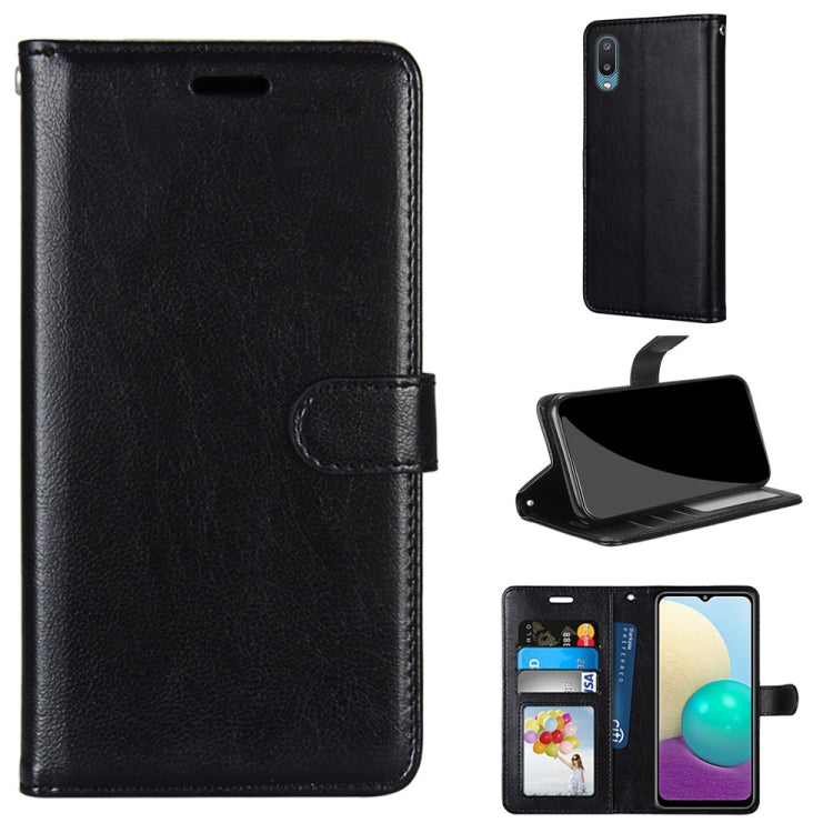 For Samsung Galaxy A02 / M02 Pure Color Horizontal Flip PU Leather Case with Holder & Card Slots & Wallet & Photo Frame