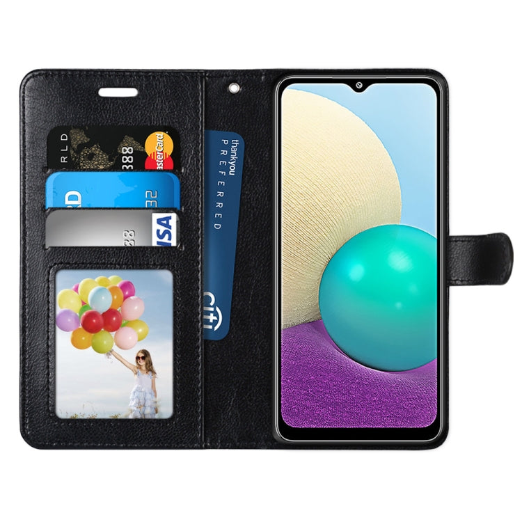 For Samsung Galaxy A02 / M02 Pure Color Horizontal Flip PU Leather Case with Holder & Card Slots & Wallet & Photo Frame