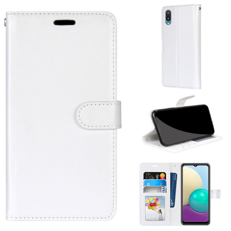 For Samsung Galaxy A02 / M02 Pure Color Horizontal Flip PU Leather Case with Holder & Card Slots & Wallet & Photo Frame