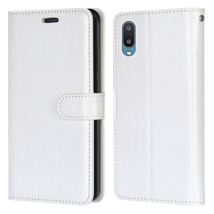 For Samsung Galaxy A02 / M02 Pure Color Horizontal Flip PU Leather Case with Holder & Card Slots & Wallet & Photo Frame