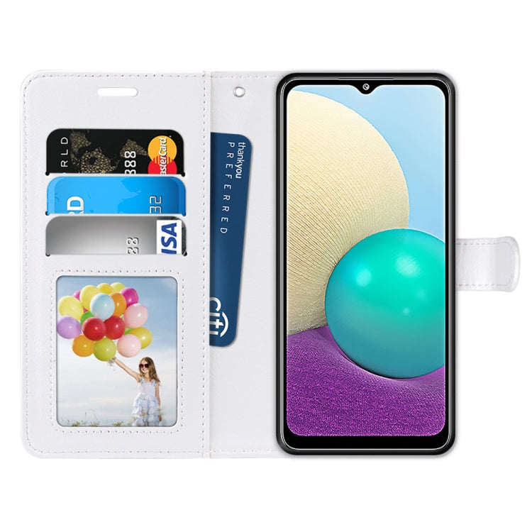 For Samsung Galaxy A02 / M02 Pure Color Horizontal Flip PU Leather Case with Holder & Card Slots & Wallet & Photo Frame