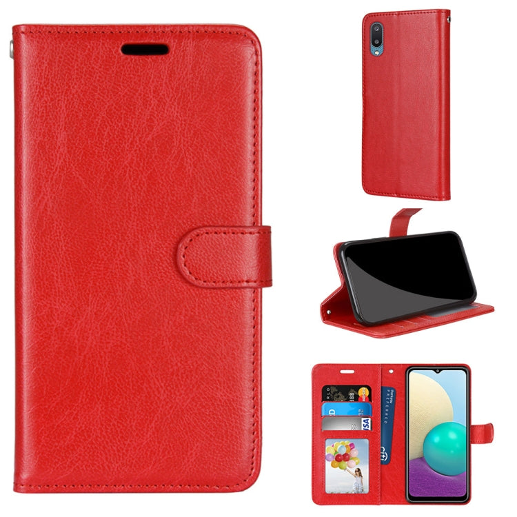 For Samsung Galaxy A02 / M02 Pure Color Horizontal Flip PU Leather Case with Holder & Card Slots & Wallet & Photo Frame