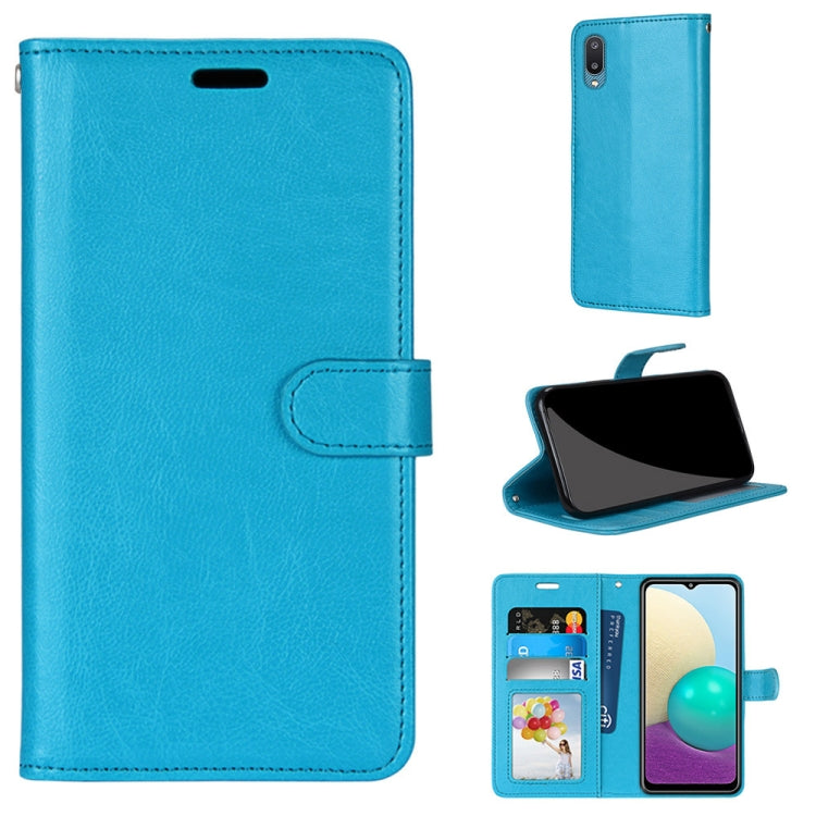 For Samsung Galaxy A02 / M02 Pure Color Horizontal Flip PU Leather Case with Holder & Card Slots & Wallet & Photo Frame